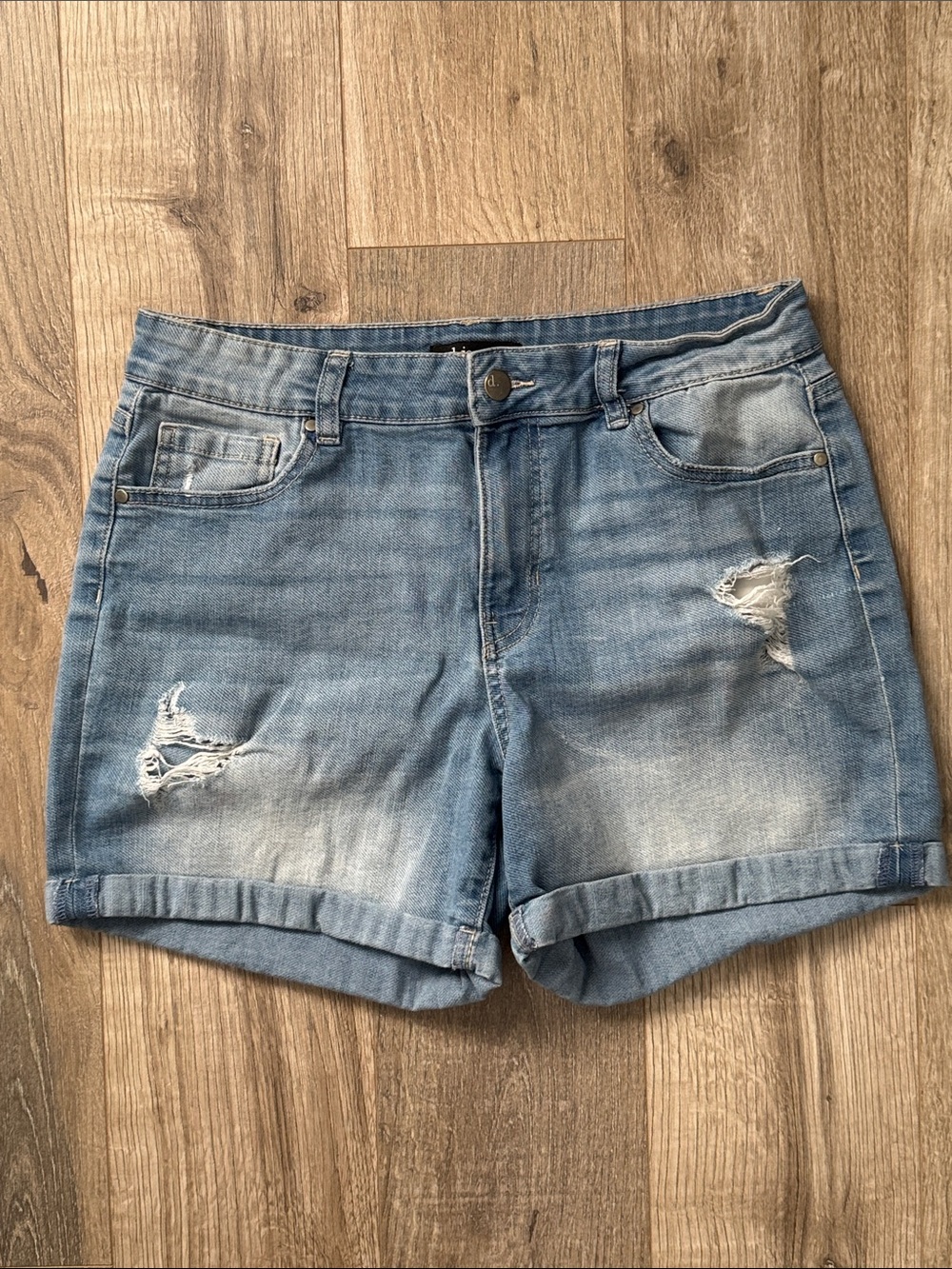 D.Jeans Distressed Blue Denim Women's Stretch Shorts Size 8